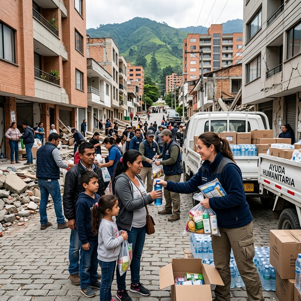 Humanitarian relief street view